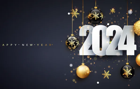 Цифры, Новый год, дата, композиция, 2024, Новый 2024 год
