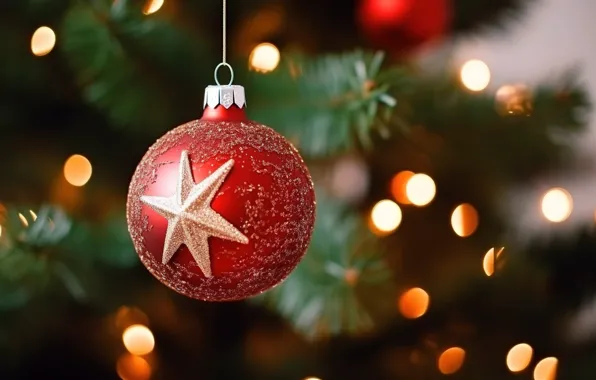 Картинка украшения, фон, елка, шар, Новый Год, Рождество, new year, happy