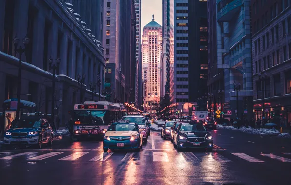 Улица, небоскребы, Чикаго, USA, Chicago, skyscrapers, Max Bender