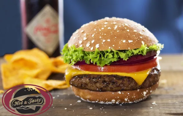 Картинка гамбургер, фастфуд, Hot &ampamp; Tasty