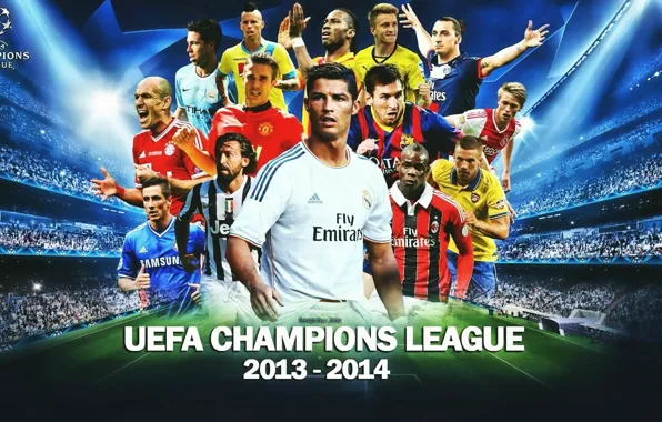 Звезды, коллаж, постер, футболисты, poster, UEFA Champions League, УЕФА Лига Чемпионов, collage