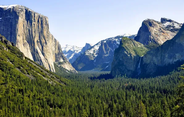 Лес, горы, долина, Yosemite