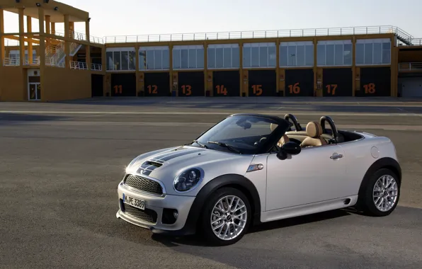 Roadster, Дорога, Кабриолет, Серый, Гараж, Mini Cooper, MINI, Купэ