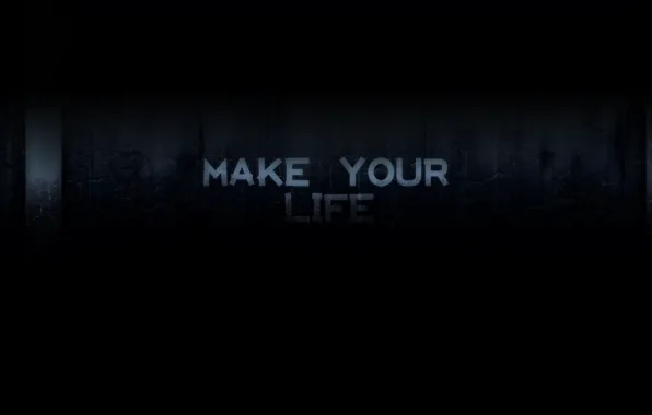 Обои, dark, wallpaper, black, слова, minimalism, life, темные