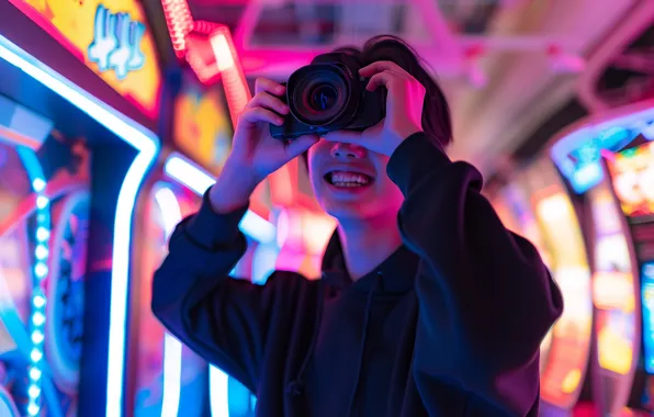 Girl, woman, Camera, ai art