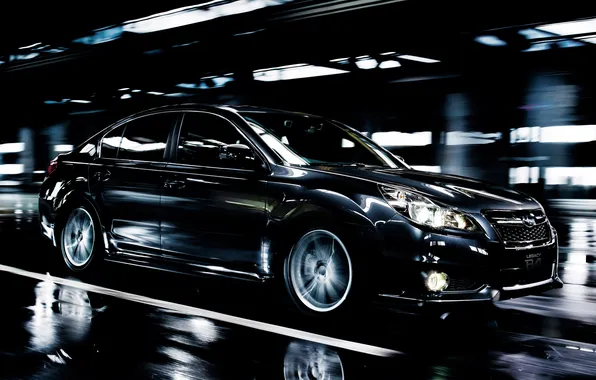 Картинка Subaru, Машина, Движение, Чёрный, Car, Автомобиль, Cars, Black