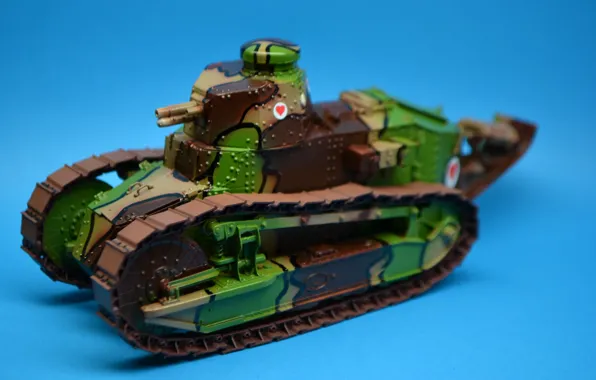 Игрушка, танк, Рено, серийный, первый, моделька, лёгкий, Первой мировой войны