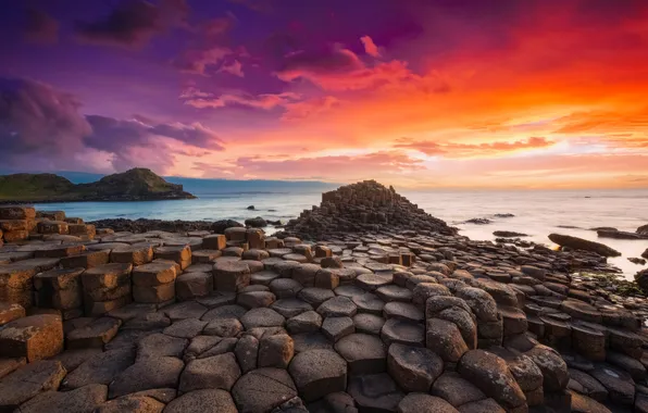 Картинка landscape, sunset, rocks, shore