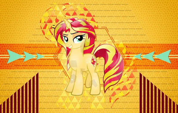Жёлтый, фон, мультфильм, пони, My Little Pony