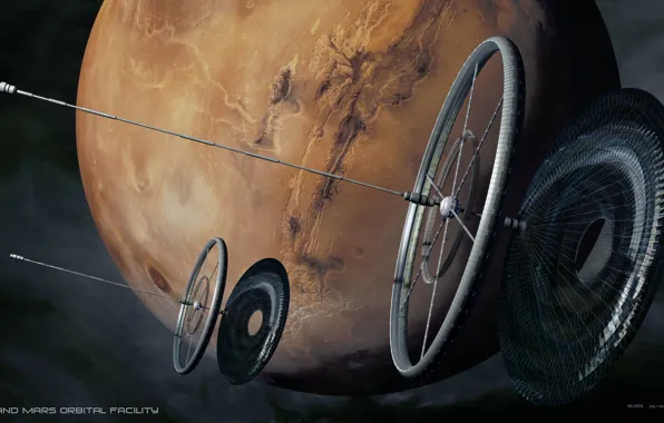 Космос, планета, Prometheus, orbital solar arrays, weyland mars