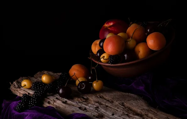 Картинка ягоды, ваза, фрукты, Abundance, Виктор Лебедь