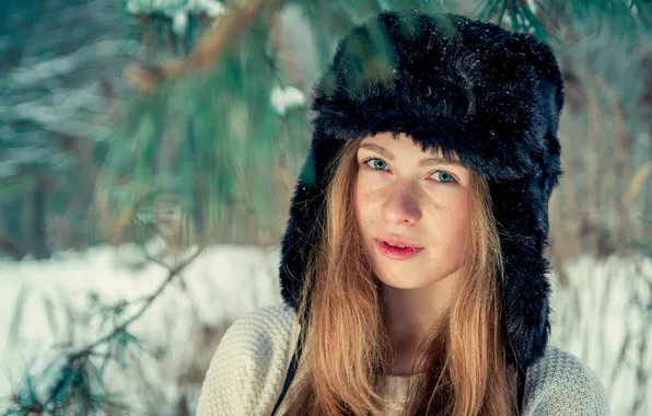 Картинка девушка, шапка, фотограф, веснушки, girl, photography, photographer, Tselovalnikov Ilya