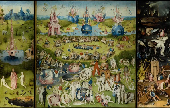 Картина, триптих, Иероним Босх, Сад Земных Наслаждений, Hieronymus Bosch