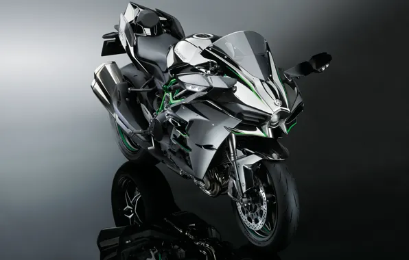 Картинка Kawasaki, Ninja, front view, Kawasaki Ninja H2