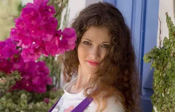 Взгляд, цветы, кудрявая, Vanessa, Adel C