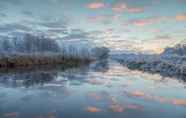 Картинка холод, зима, снег, река