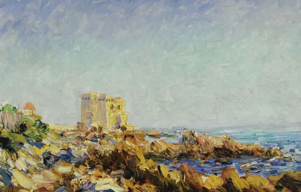 Пейзаж, остров, башня, картина, Francis Picabia, Франсис Пикабиа, Сент-Онора