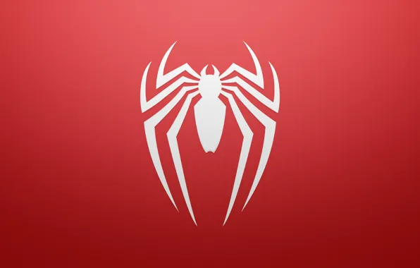 Logo, marvel, comics, spider man, minimalist, red background