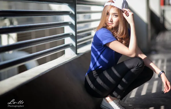 Light, girl, woman, asian, shadow