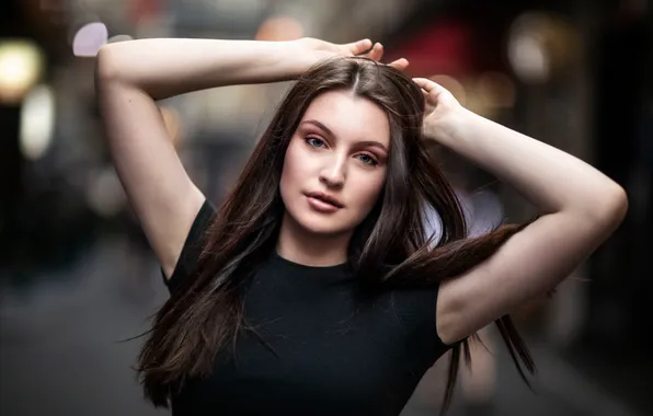 Взгляд, девушка, поза, волосы, Holly