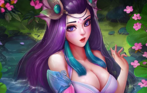 Девушка, арт, Nami, League Of Legends