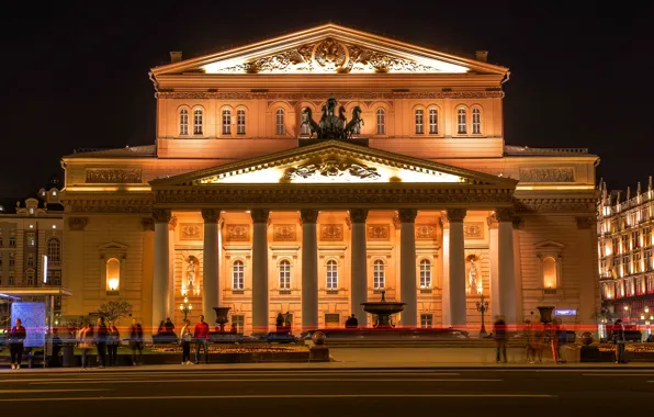 Вечер, Москва, Фонтан, Россия, Большой театр, Классицизм, Скульптуры, Скульптор Пётр Клодт