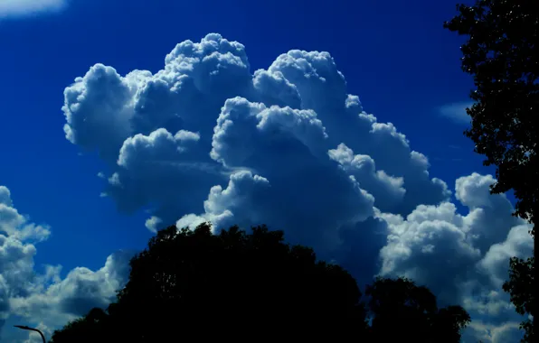 Storm, sky, cloud, blu, cumulonimbus