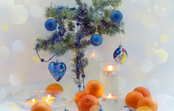 Картинка ветки, синий, стол, праздник, сердце, цвет, елка, новый год