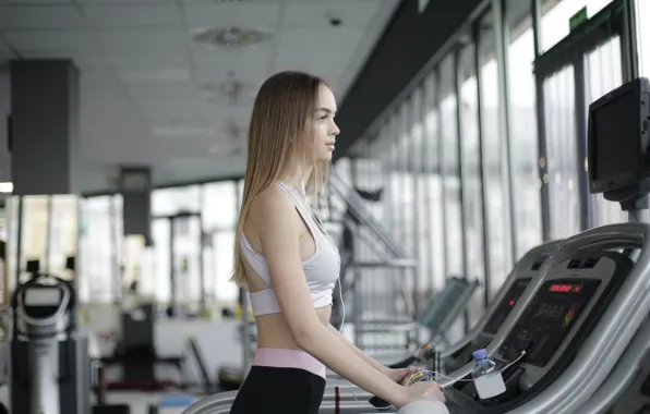 Девушка, поза, фигура, фитнес, тренажеры, fitness, спорт зал