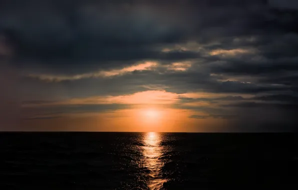Море, солнце, облака, свет, пейзаж, закат, природа, вечер