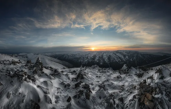 Горы, природа, Sunset, Bulgaria