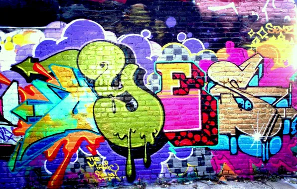 Картинка стена, граффити, слово