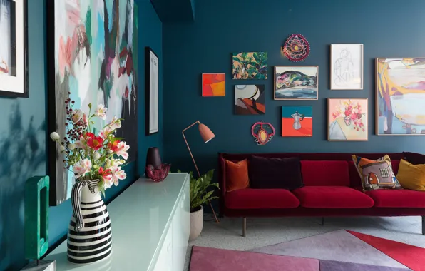 Дизайн, стиль, интерьер, картины, софа, гостиная, Lilyfield residence, by Woods and Warner Inc.
