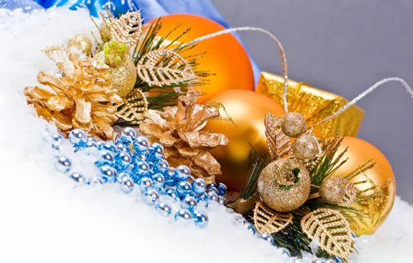 Шарики, украшения, шары, игрушки, Новый Год, Рождество, бусы, шишки
