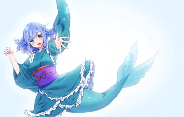 Девушка, русалка, Touhou Project, фэнетзи, Wakasagihime