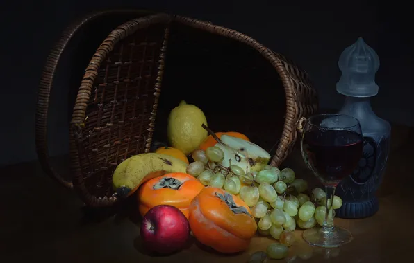 Фрукты, натюрморт, корзинка
