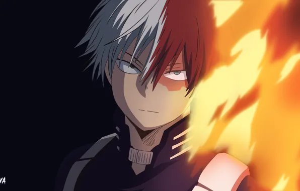 Аниме, арт, парень, Boku no Hero Academia, Моя геройская акадеимя, Todoroki shouto