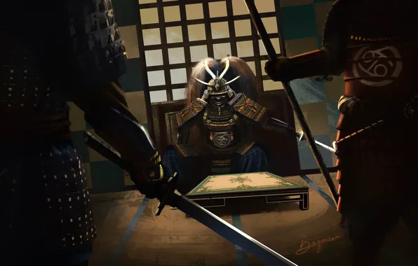 Картинка оружие, воины, экипировка, samurai stance