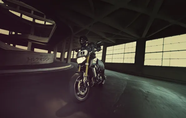 Dark, sport, side, Yamaha, moto, japan, naked, tracker
