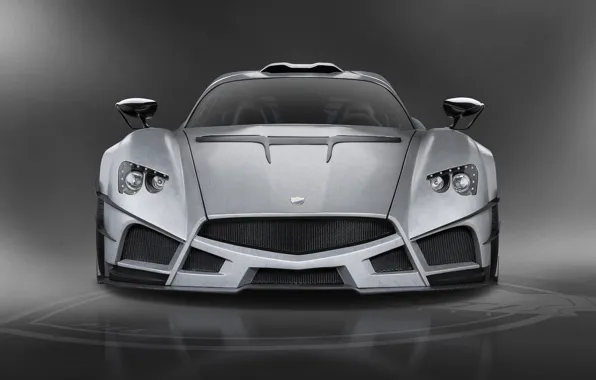 Sports car, exterior, 2017, light gray background, Mazzanti Evantra Millecavalli