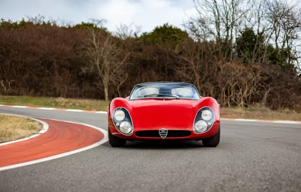 Картинка Alfa Romeo, 1967, front, beauty, 33 Stradale, Tipo 33, Alfa Romeo 33 Stradale Prototipo