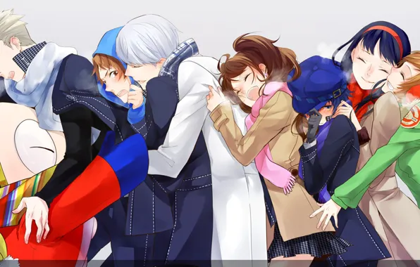 Игра, аниме, арт, друзья, персонажи, Персона 4, Persona 4