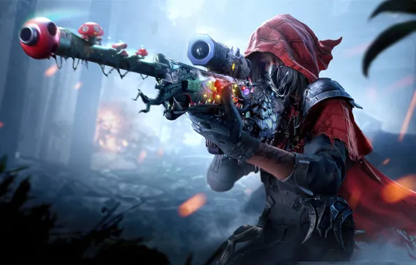 Оружие, грибы, капюшон, мухоморы, персонаж, Call of Duty: Mobile