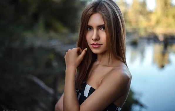 Вода, девушка, модель, шатенка, beauty, длинноволосая, Daria, Максим Кузин