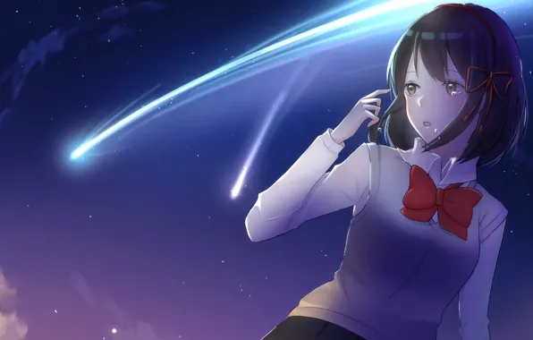 Романтика, аниме, арт, Арт, Kimi no Na wa, Твоё имя
