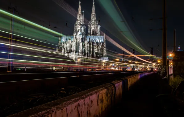 Ночь, город, огни, Köln