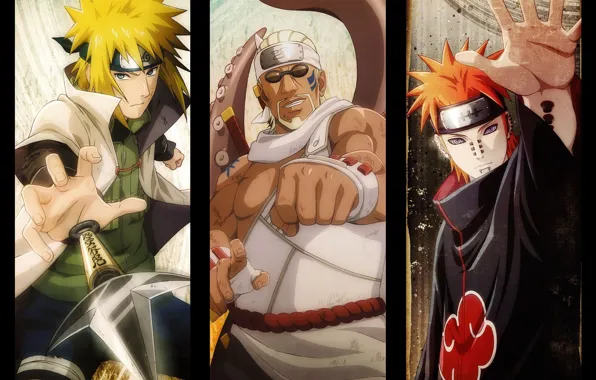 Взгляд, рука, рыжий, плащ, Naruto, жест, кулак, рэпер
