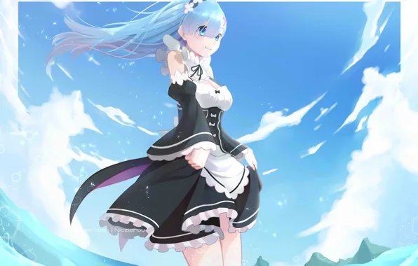 Море, девушка, горничная, С нуля, Рем, Re Zero Kara Hajimeru Isekai Seikatsu