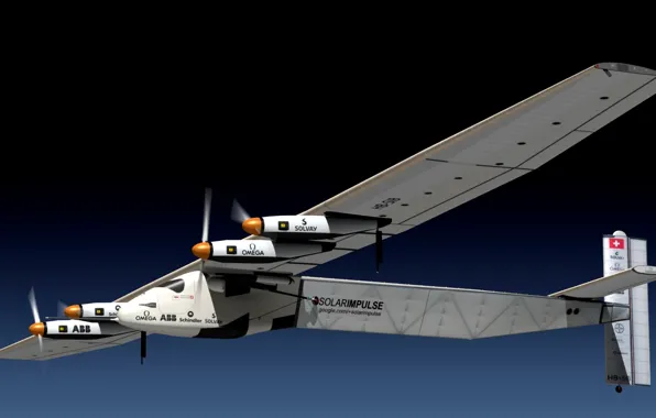 Картинка самолёт, летать, за счёт, способный, энергии Солнца, Solar Impulse 2