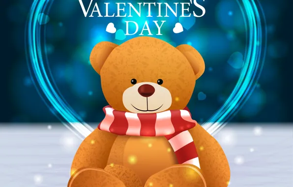 Праздник, игрушка, сердце, графика, мишка, Valentine's Day, Teddy